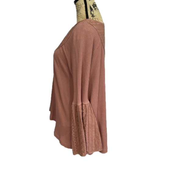 Free People Flowy Crochet Bell Sleeve Boho Tunic - Picture 13 of 16